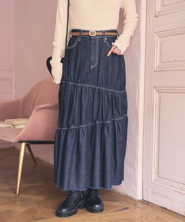 別注 Asymmetry Tiered Skirt
