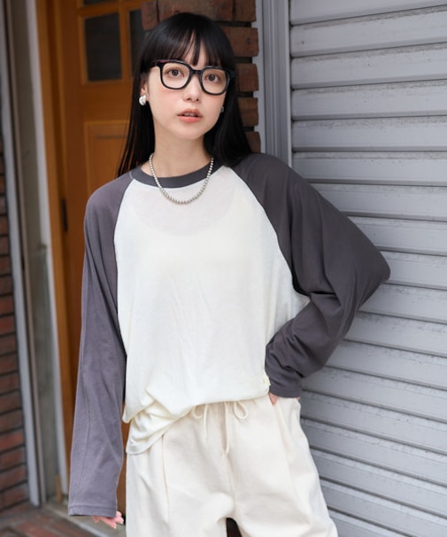 シアーラグランTシャツ