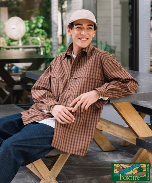 別注 フィッシングポケット ロングスリーブ チェックシャツ