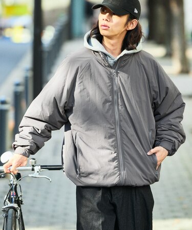 ビッグシルエット LEVEL7 JACKET/中綿 スタンドカラー ミリタリー 
