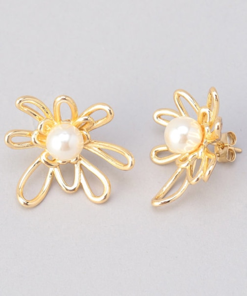 フラワーパールピアス