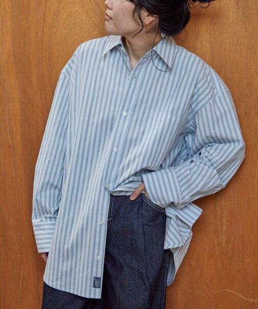 ビッグカフス マルチストライプシャツ