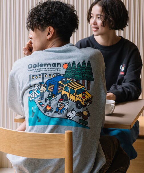 Coleman×matsui×FREAK'S STORE 別注 コールマン matsui lake side camp  バックプリント クルーネックスウェット