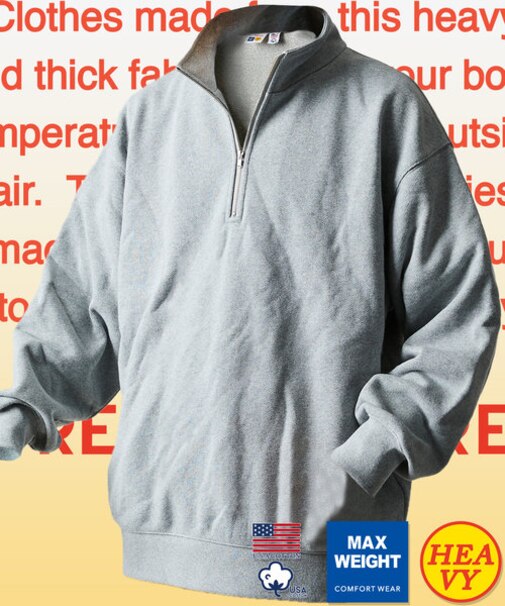 HEAVY WEIGHT HALFZIP SWT 15oz/15オンス ヘビーウェイト ハーフジップ スウェット/リラックスフィット/USAコットン