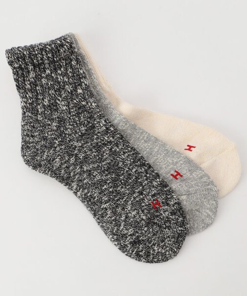 ベーシック スラブミックス 3P クォーターソックス