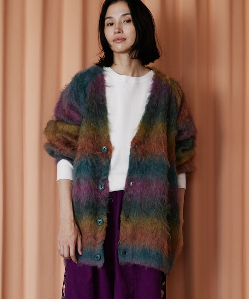 グラデーションシャギーニットカーディガン｜フリークスストアの通販