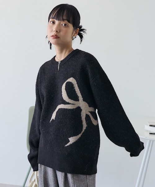 リボン ジャガードニット｜フリークスストアの通販｜&mall（アンド