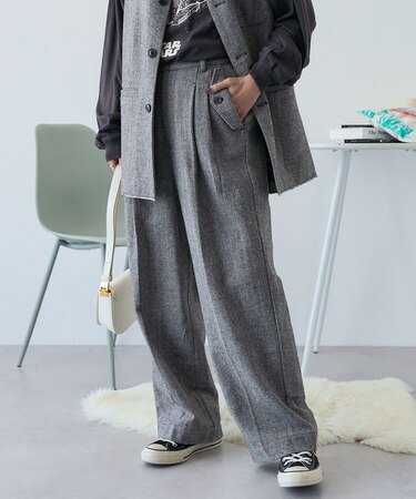 ツイードポケットパンツ