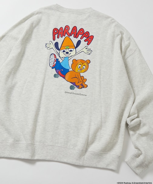 PaRappa the Rapper パラッパラッパー 別注 リラックスフィット バックプリント クルーネックスウェット 【限定展開】