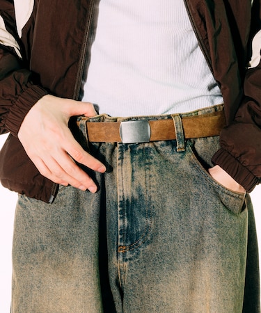 フェイクレザー ムラ加工 ガチャベルト