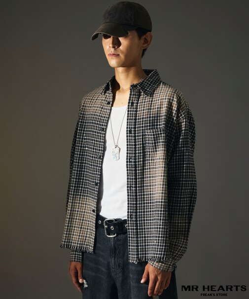 MR HEARTS ミスターハーツ BLEACH CHECK LONG SLEEVE SHIRTS 【限定展開】