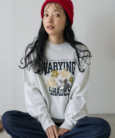 スパンコールフラワー スウェット