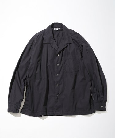 Magazine Pocket Broadcloth Open Collar Shirt