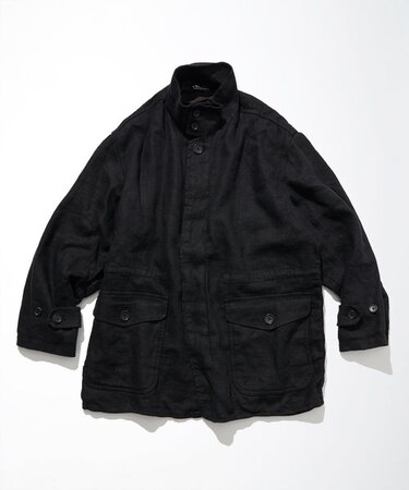 Linen Stand collar Half Coat/リネン スタンドカラー ハーフコート