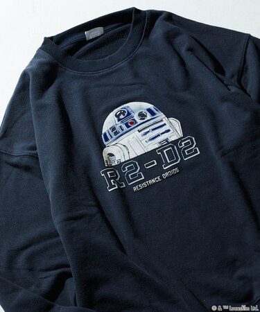 STARWARS/スターウォーズ R2-D2 フロッキープリント クルーネック 