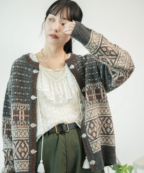 チロリアンニットカーディガン｜フリークスストアの通販｜&mall