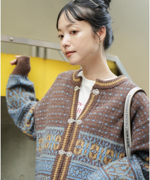 チロリアンニットカーディガン｜フリークスストアの通販｜&mall