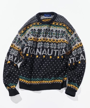 Snow Pattern Jaquard Pullover Sweater