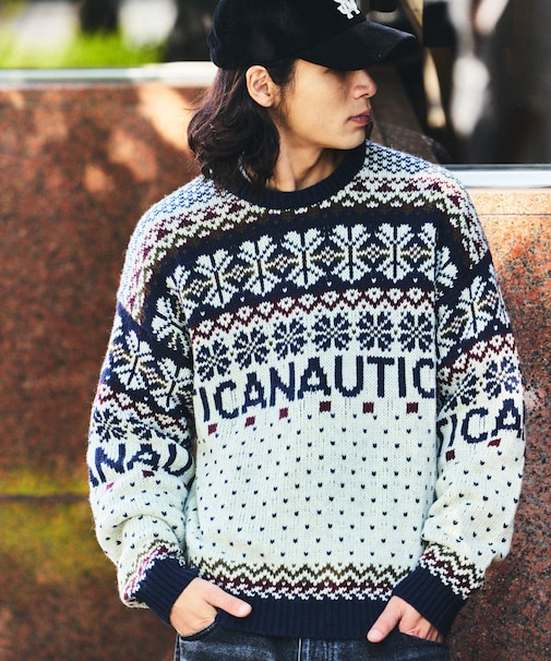 Snow Pattern Jaquard Pullover Sweater
