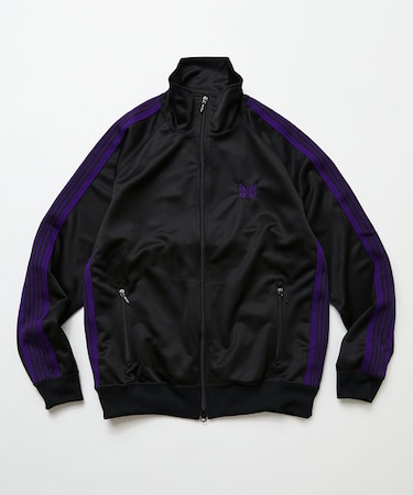 別注 Track Jacket PolySmooth Black×Purple/トラックジャケット ポリエステルスムース ブラックベース×パープルライン