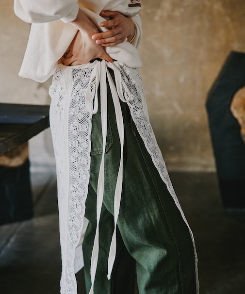 アンティークレース 巻きスカート