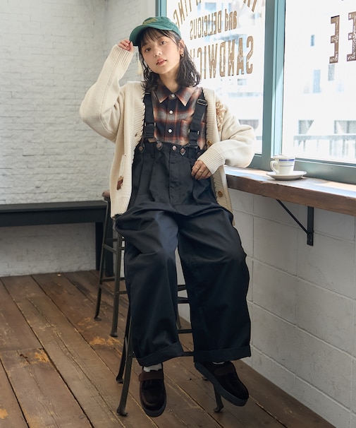 別注 サスペンダー付き ビッグ2タックツイルパンツ