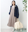 接触冷感/UV リネンタッチ スキッパーワンピース/ リネンタッチ Vネックワンピース