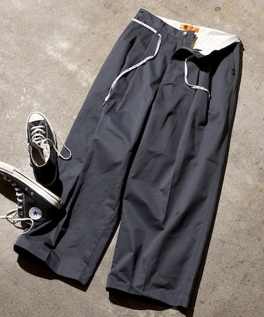 別注 SMU PT-38 2TUCK BAGGY WIDE TWILL PANTS