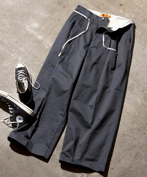 別注 SMU PT-38 2TUCK BAGGY WIDE TWILL PANTS