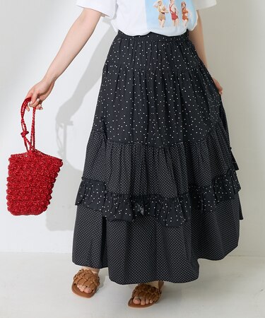 ドットコンビ ティアードスカート