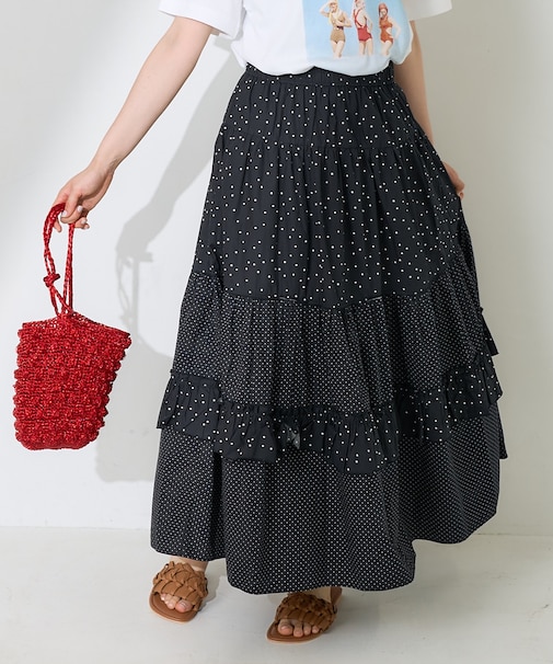 ドットコンビ ティアードスカート