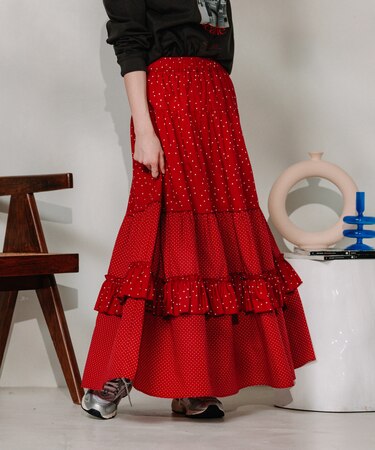 ドットコンビ ティアードスカート