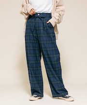 ＜新色追加＞別注 紐付きイージータックパンツ/タックデニム