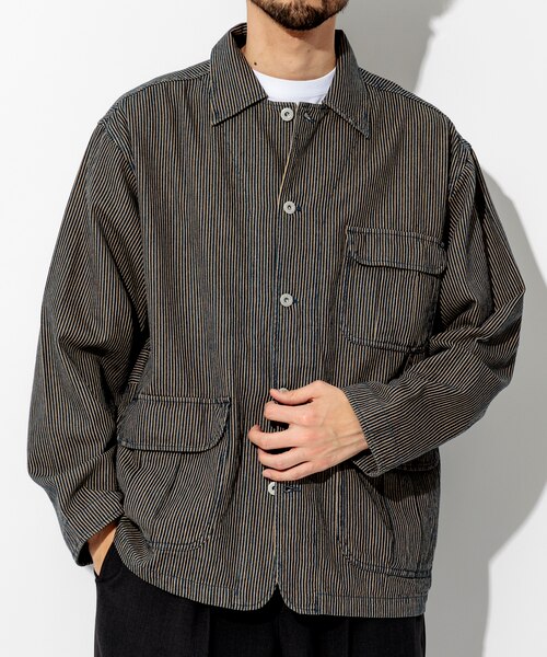 別注 ヴィンテージライク ヒッコリーデニムカバーオール｜フリークス