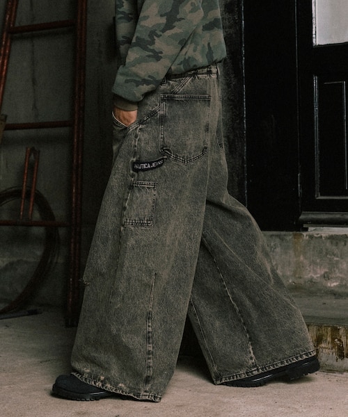 Double Waist Distressed Baggy Curve Denim｜フリークスストアの通販 