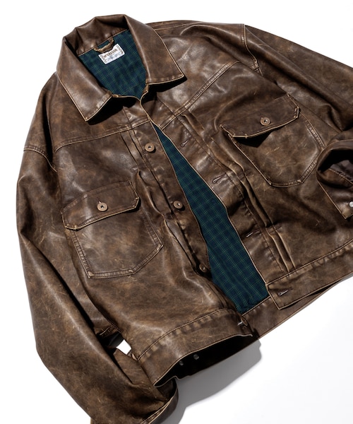 レザレッド フェード加工 トラッカージャケット｜フリークスストアの