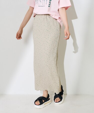 花柄 ストレッチスカート