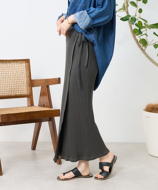 アーミーリブ ラップ風スカート