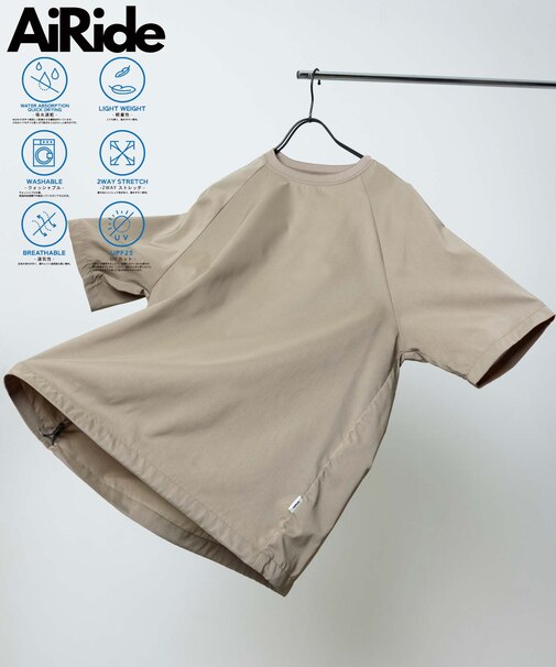 AiRide/エアライド リラックスフィット ショートスリーブ ラグラン プルオーバートップ 【限定展開】