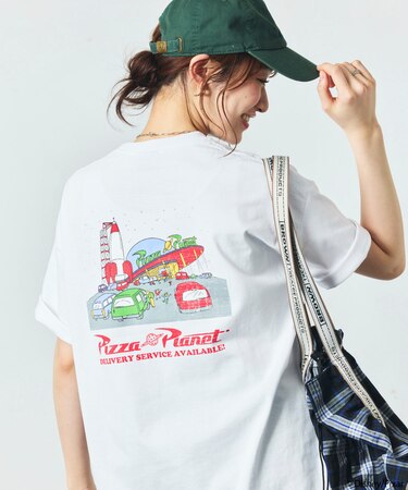 TOY STORY/トイ・ストーリー 別注 ビッグシルエット バックプリント クルーネックTシャツ/Pizza Planet 【限定展開】