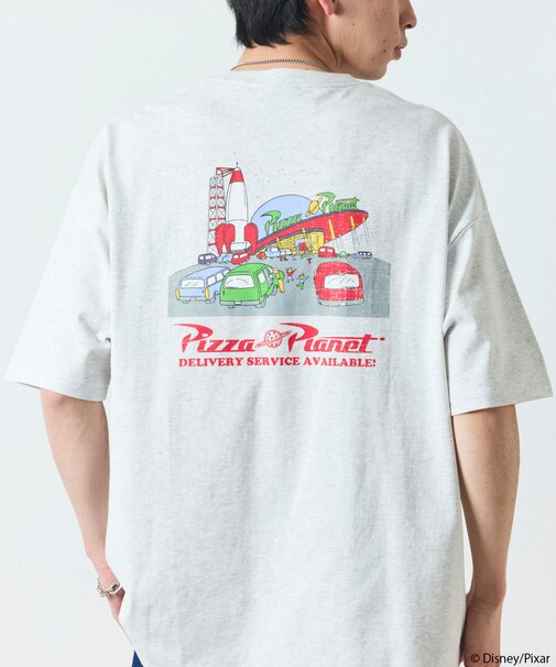 TOY STORY/トイ・ストーリー 別注 ビッグシルエット バックプリント クルーネックTシャツ/Pizza Planet 【限定展開】