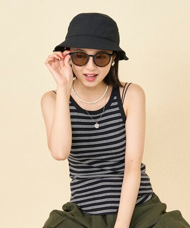 ランダムリブタンクトップ/アメスリボーダータンクトップ