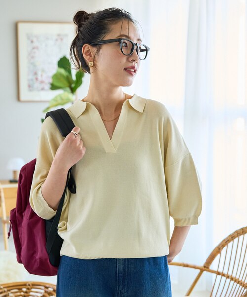 専用【新品タグ付き】アバクロ　半袖 ポロ襟 スキッパー サマーニット　ブルー☆ 専用【新品タグ付き】アバクロ 半袖 ポロ襟 スキッパー サマー
