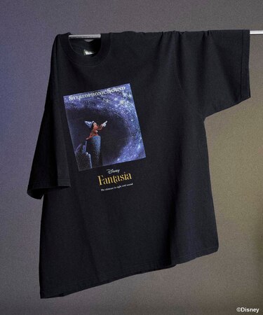 DISNEY/ディズニー/『ファンタジア』/ポスターデザイン/ミッキーマウス/プリント クルーネックTシャツ