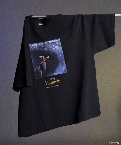 DISNEY/ディズニー/『ファンタジア』/ポスターデザイン/ミッキーマウス/プリント クルーネックTシャツ