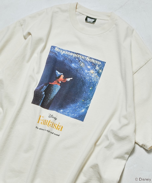 DISNEY/ディズニー/『ファンタジア』/ポスターデザイン/ミッキーマウス/プリント クルーネックTシャツ