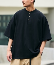 9オンス Heavyweight ビッグシルエット ヘンリーネックTシャツ/ヘビーウェイト 【限定展開】