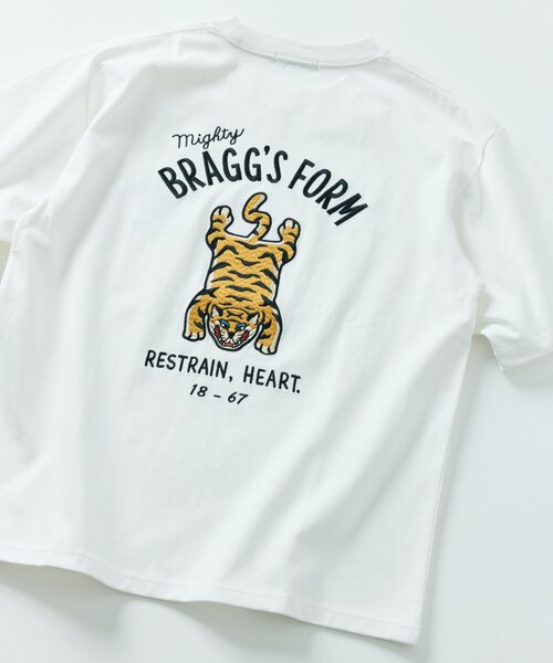 ビッグシルエット デザインバック刺繍 クルーネック Tシャツ