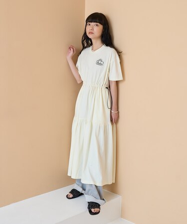 別注 ワンポイント ウエストコードティアードワンピース