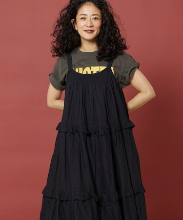 ドビー ティアード フリルワンピース